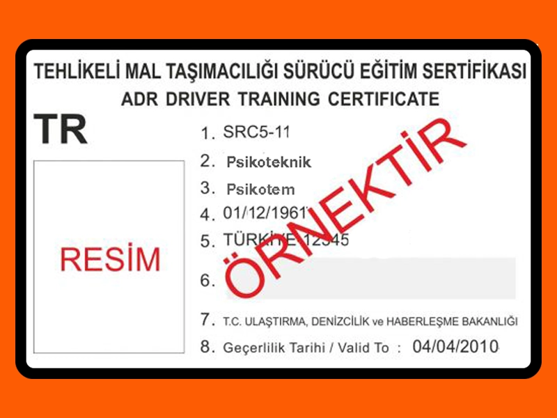 SRC 5 ve ADR belgesi ile tehlikeli madde taşıyan araçlar